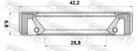 Сальник 25.8X42.2X6.9X6.9 вала первичного КПП Nissan Qashqai 06-13