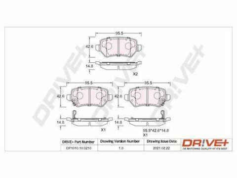 DP1010.10.0210 Drive+ - Гальмівні колодки до дисків