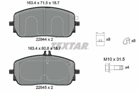 Колодки тормозные (передние) MB A-class (W177) 18-(с датчиком) (CBI)