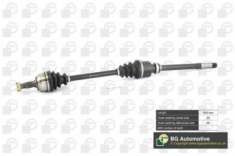 Полуось Citroen C4/Peugeou 307 1.4/1.6i 01-10 (25/22) 910mm Пр.