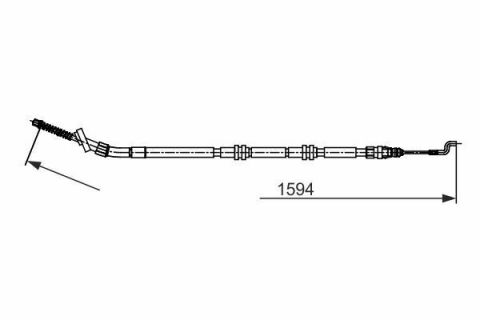 Трос ручника (задній) VW Amarok 10-22 (L=1594mm)