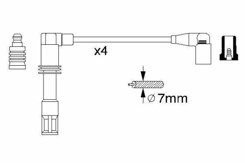 Провід запалювання VW Caddy II 1.4i 00-04 (к-кт)