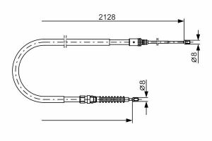 Трос ручного тормоза левый/правый308 SW 07-2128/1330mm PEUGEOT