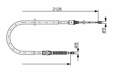 Трос ручного тормоза левый/правый308 SW 07-2128/1330mm PEUGEOT