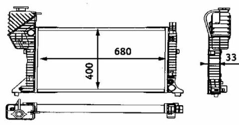 Радіатор охолодження MB Sprinter 2.3D/2.9TDI 95-00 (-AC, МКПП)