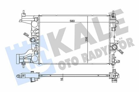 KALE OPEL Радиатор охлаждения Astra J,Zafira Tourer,Chevrolet Cruze 1.4/1.8