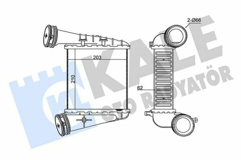 KALE VW Интеркулер Passat,Skoda SuperB I 2.5TDI 03-