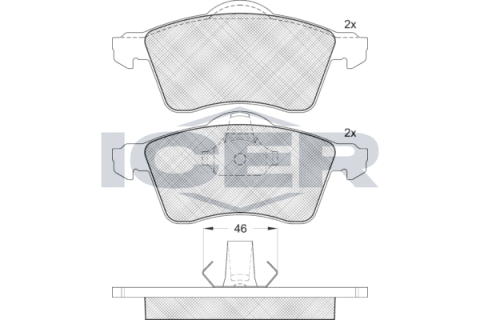 Колодки тормозные (передние) VW T4 90-03 R15 (без датчиков)