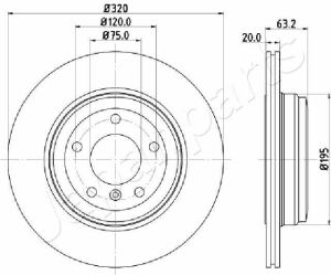JAPANPARTS  Диск тормозной задн. BMW 5-serie E60/61 (320*20)