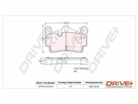 DP1010.10.0912 Drive+ - Гальмівні колодки до дисків