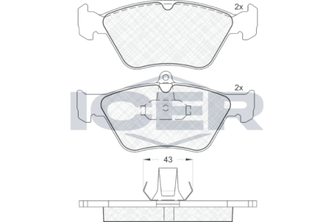 Колодки тормозные (передние) Opel Omega B 94-00/Vectra A 93-95/Saab 900 93-98