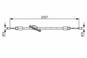 Трос ручного тормоза передний W204 MB