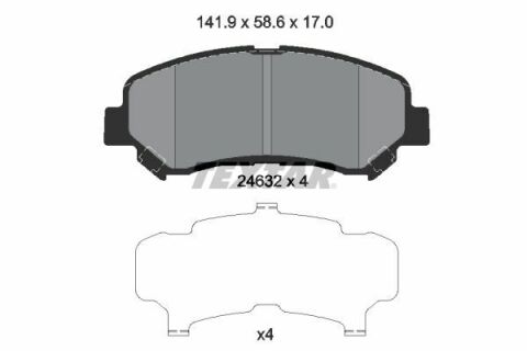 Колодки гальмівні (передні) Nissan Qashqai/X-Trail 07- (141.9x58.6x17.0) (замінено на 2520201)