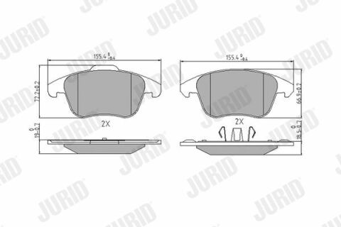 JURID CITROEN Гальмівні колодки передні C4 Picasso, Grand Picasso, DS4, 5, Peugeot 5008 06-