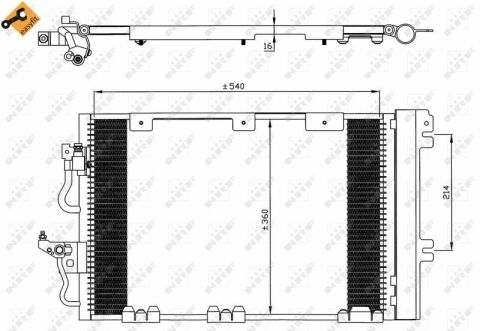 Радіатор кондиціонера (з осушувачем) Opel Astra H/Zafira B 1.6/1.6CNG/2.0 04-15