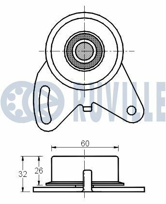 RUVILLE MITSUBISHI Ролик натягувача ременя GALANT 2.0 89-92