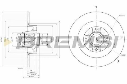 Гальмівний диск зад. Reanult Scenic II/Megane II 03- (270x10) (+ABS) Гальмівний диск зад. Reanult Scenic II/Megane II 03- (270x10) (+ABS)