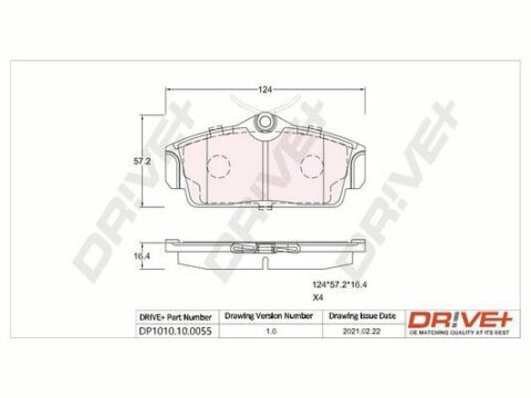 DP1010.10.0055 Drive+ - Гальмівні колодки до дисків