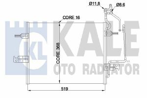 KALE OPEL Радиатор кондиционера Meriva A 03-