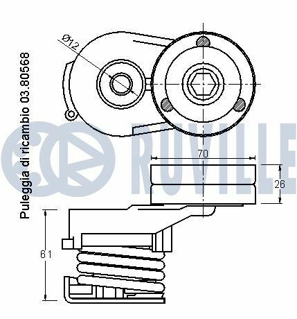 Ролик натяжной astra h 1.7cdti 04-, combo 1.7cdti 04-.