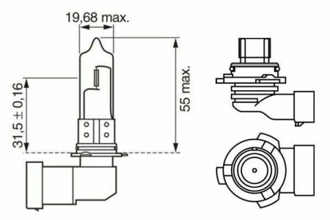 Автолампа HB4 12V 51W P22d Pure Light