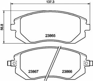 Гальмівні колодки пер. Subaru Impreza 02-/Forester 02- (akebono)