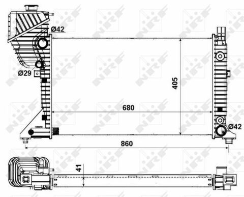 Радіатор охолодження MB Sprinter 208-416CDI (АКПП)