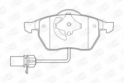CHAMPION VW Гальмівні колодки перед. Audi A6 VW Passat 96- (овальний роз'єм датчика)