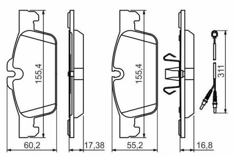 Колодки гальмівні (передні) Peugeot 508/SW 10-18 (+датчик) Колодки гальмівні (передні) Peugeot 508/SW 10-18 (+датчик)
