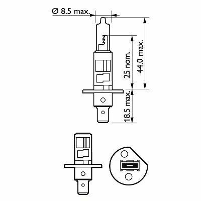 Лампа H1 VisionPlus (+60%) 12V 55W P14,5s Set 2 pc.