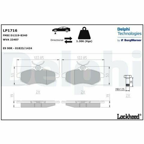 Колодки гальмівні (передні) Citroen C2 03-12/Citroen С3 02- (Trw)