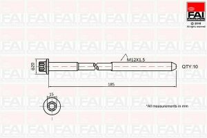 FAI HYUNDAI  К-т болтов ГБЦ i30,Santa Fe I,II,Tucson,Kia Carens II,III,Ceed,Magentis,Sportage,Opel Antara,Chevrolet Captiva,Cruze 2.0CRDi 04-