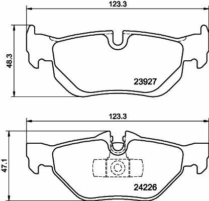 HELLA BMW Тормозные колодки задн.1-serie(E87), 3-serie(E90)