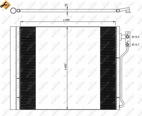 Радиатор кондиционера BMW 5 (F10/F11/F07) 2.0i 11-17 (N20)