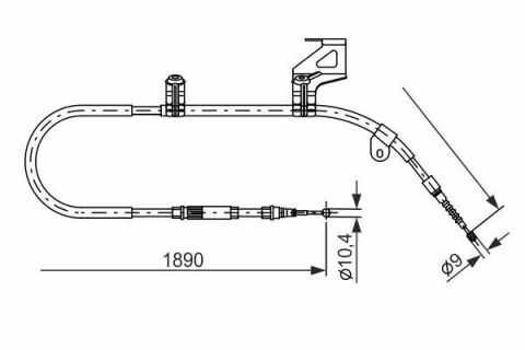 Трос ручника (задний) (R) VW Passat B5 96-05 (1890mm)