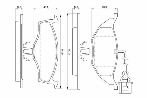 Тормозные колодки передние AUDI A2 1,2TDI 99-05 (с Датчик)