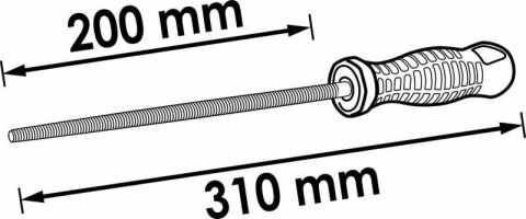 Напильник круглый L1=200 mm, L=310 mm