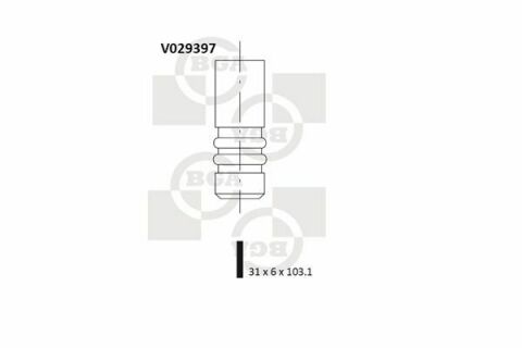 Клапан впуску. Astra/Corsa/Vectra/Zafira 1.4-1.6 i 97-