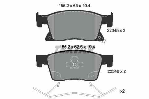 Колодки гальмівні (передні) Opel Astra K 15- (Ate-Teves) R16