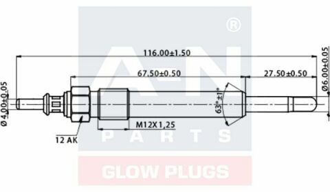 Свеча накаливания (двойная спираль) 11.5V W140/202/210 OM604-606 MB