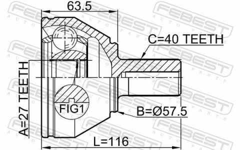 ШРКШ (ШРУС) наружный 27x57.3x40 VOLVO S80 07-