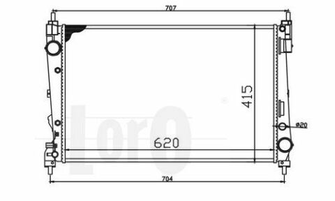 Радіатор води Doblo/Combo 1.3/1.6/2.0 D Multijet 10-