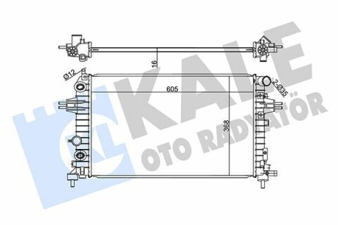 KALE OPEL Радиатор охлаждения Astra H,Zafira B 1.2/1.8