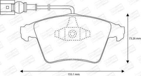 Тормозные колодки передние T5 1.9/2.5TDI 03- (с Датчик) VW