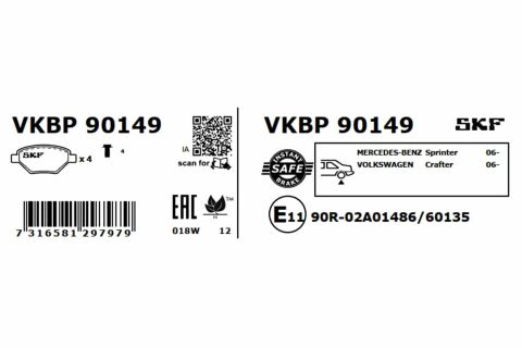 Комплект гальмівних накладок, дискове гальмо Комплект гальмівних накладок, дискове гальмо