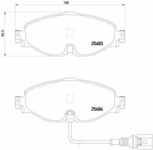 Колодки тормозные (передние) Seat Leon/VW Golf VII 1.2TSI-2.0TDI 12-(TRW) (с датчиком)