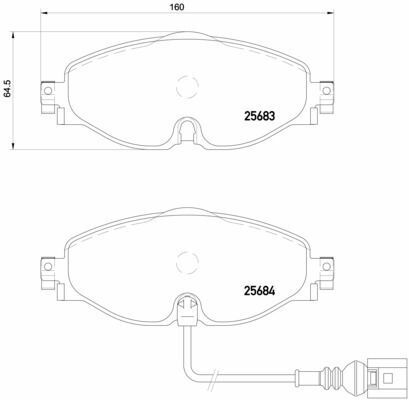 Колодки тормозные (передние) Seat Leon/VW Golf VII 1.2TSI-2.0TDI 12-(TRW) (с датчиком)