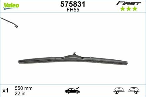 Щітка склоочисника (550мм) Hyundai i10/Mazda 2/Toyota IQ 09-