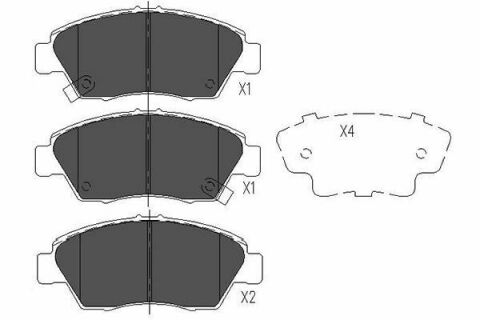 Колодки тормозные (передние) Honda Civic V/VI/VII 91-05/CRX III 92-98 (136.6x52)