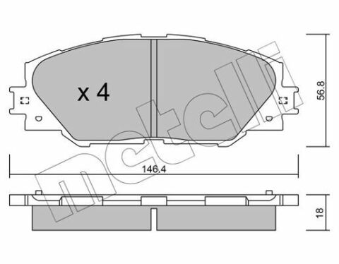 Колодки тормозные (передние) Toyota Auris 10-18/Prius 08-/Rav4 III/IV 06-